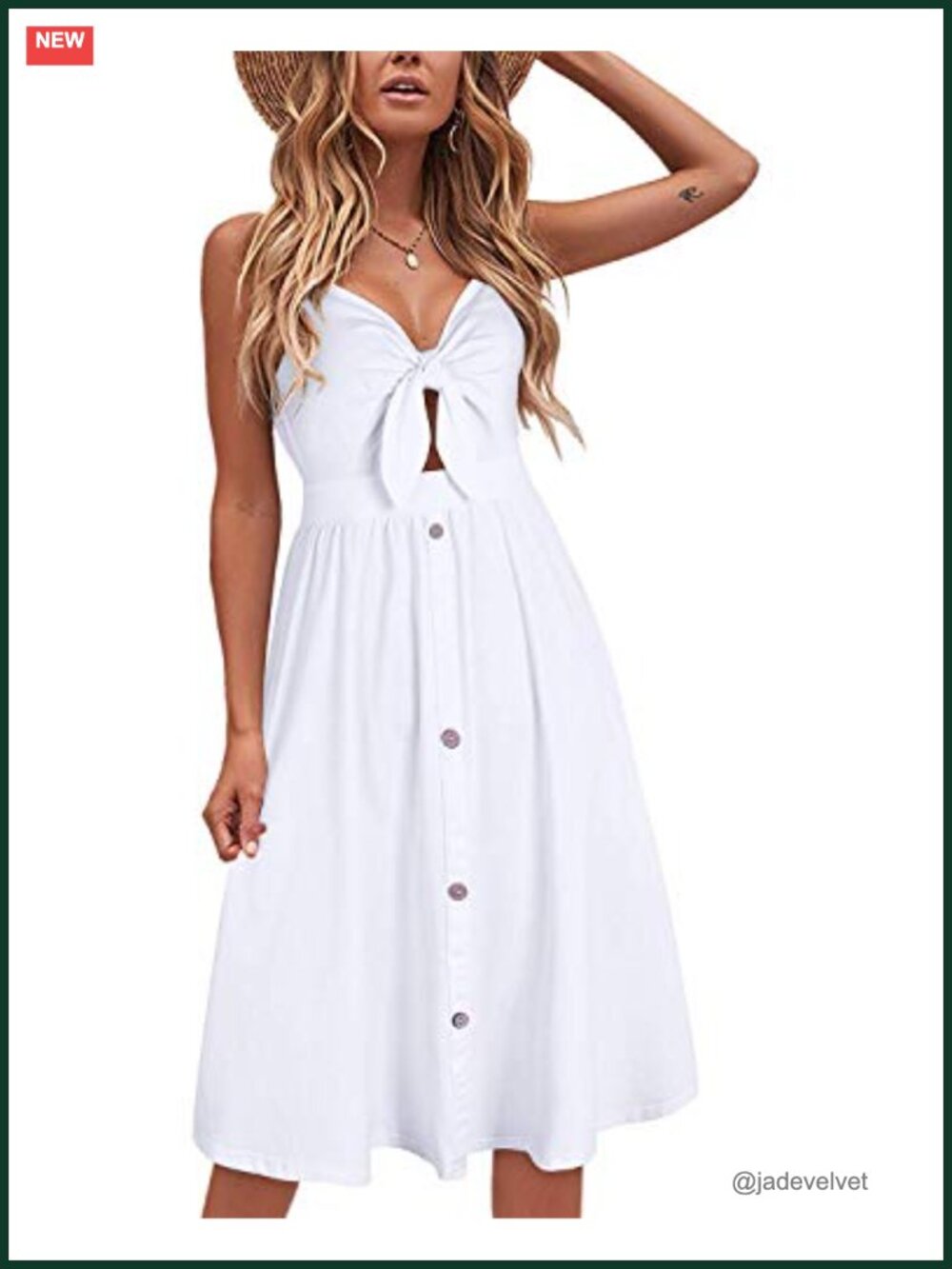 Women's Summer Dress V-Neck Spaghetti Strap Sleeveless Shift Dress with Pockets